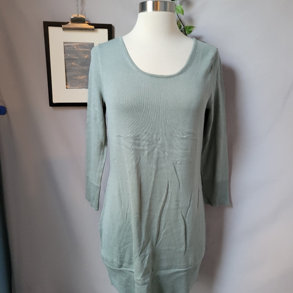 NEW Peruvian Connection Verdigris Julep Cotton Modal Tunic Sweater M
